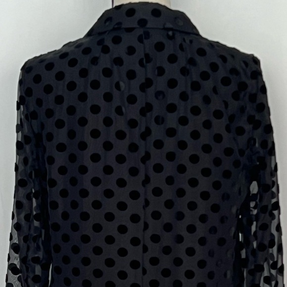J.CREW COLLECTION Long Parke Blazer in Black Velvet Dot Sheer Size 6 - Picture 11 of 14